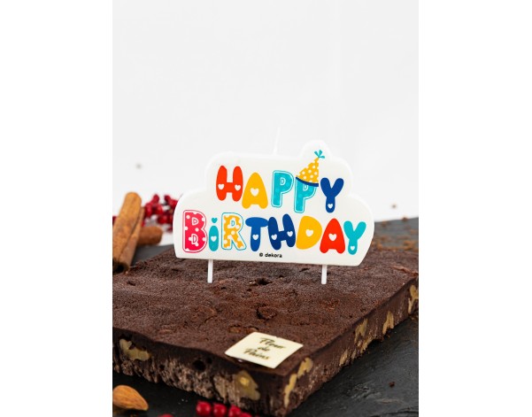 Bougie Happy Birthday colorée pour gâteau | Fleur de Pains