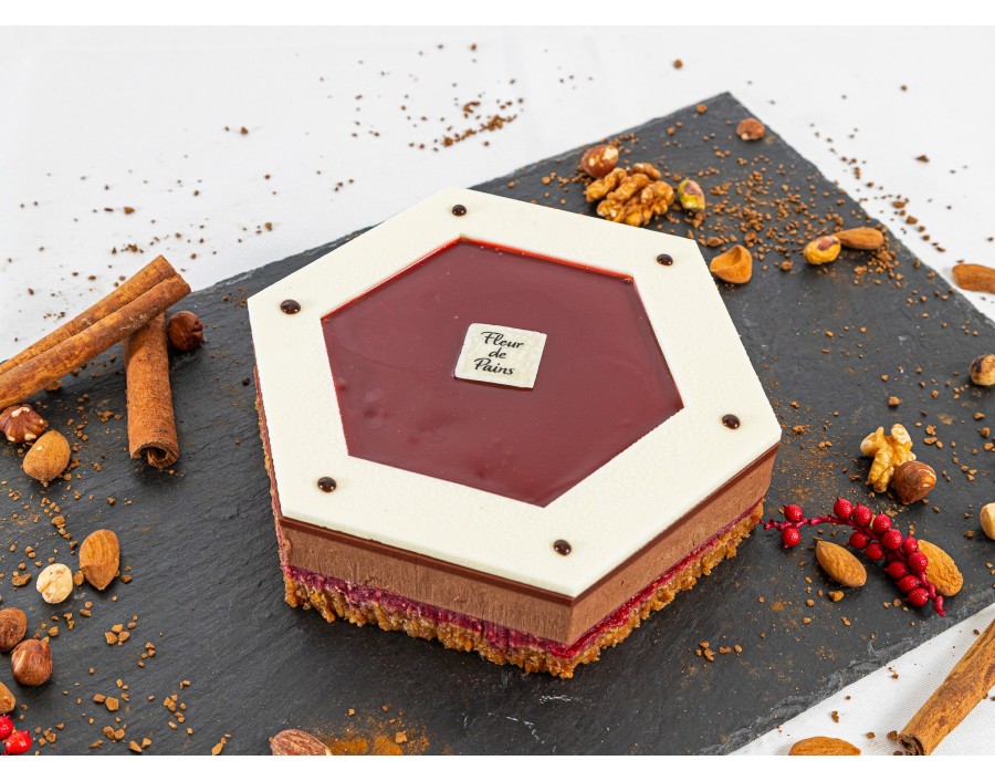 Le Gâteau entremet croquant choco- framboise Le Gâteau entremet croquant choco- framboise
