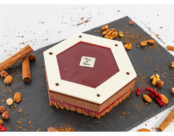 Le Gâteau entremet croquant choco- framboise